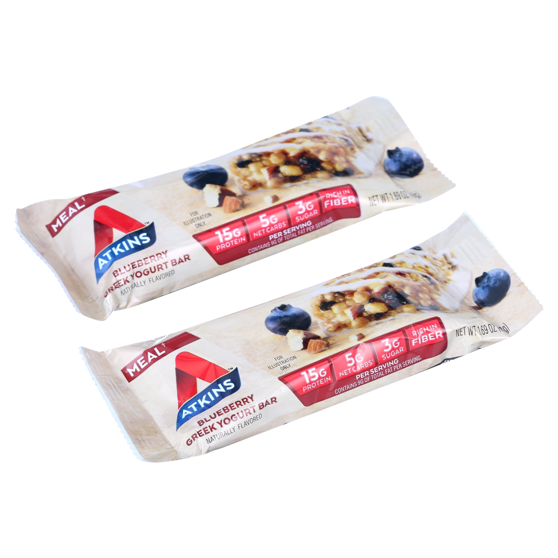 Atkins Protein-Rich Meal Bar, Blueberry Greek Yogurt, Keto Friendly, 5 Count