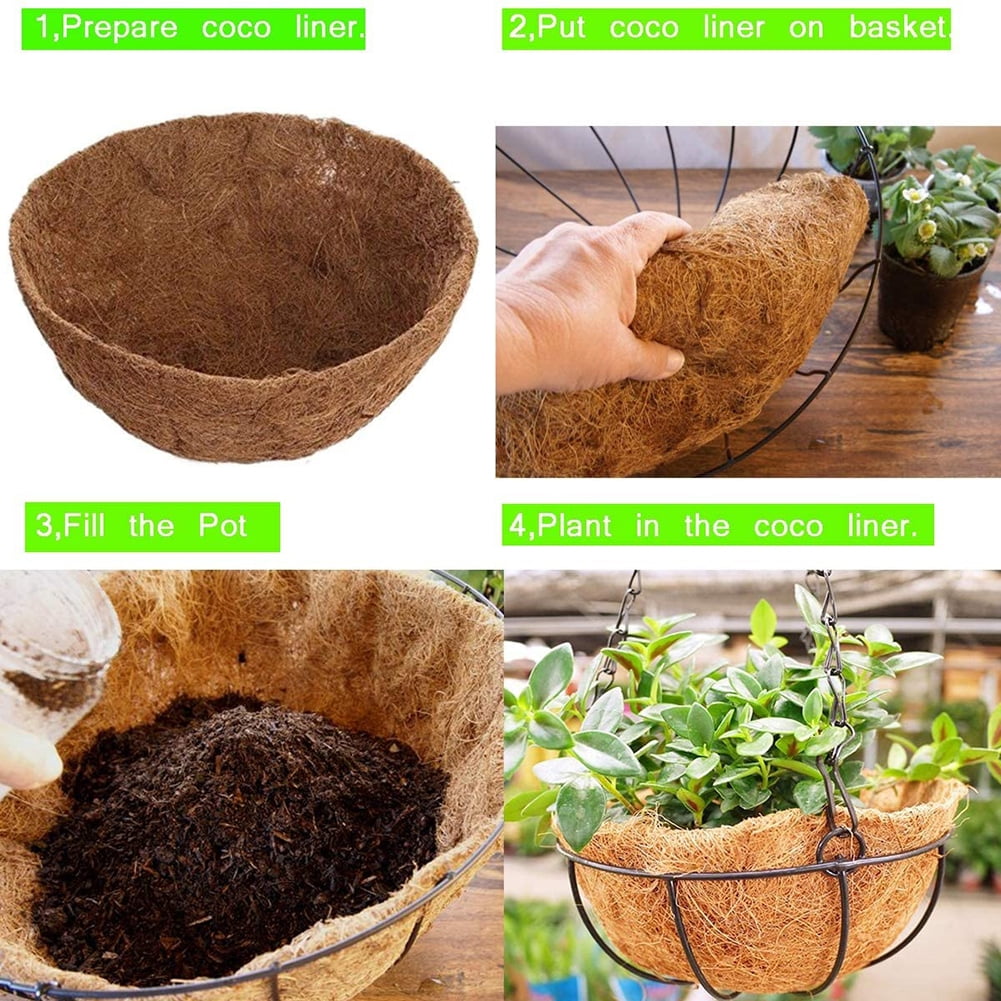 Akoyovwerve Coco Fiber Replacement Liner Basket Liner For Garden Flower