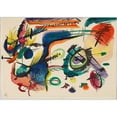 thumbnail image 2 of Wassily Kandinsky 14x11 Black Ornate Wood Framed Double Matted Museum Art Print Titled: Draft for ‘Composition VII' I (1913), 2 of 5