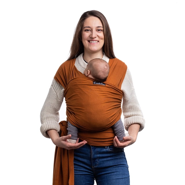 Cuddlebug Envoltura portabebés manos libres - Portabebés suave y elástico Recién nacido a niño pequeño de 7 a 35 libras - Envoltura para portabebés de talla única - Envoltura saludable para la cadera