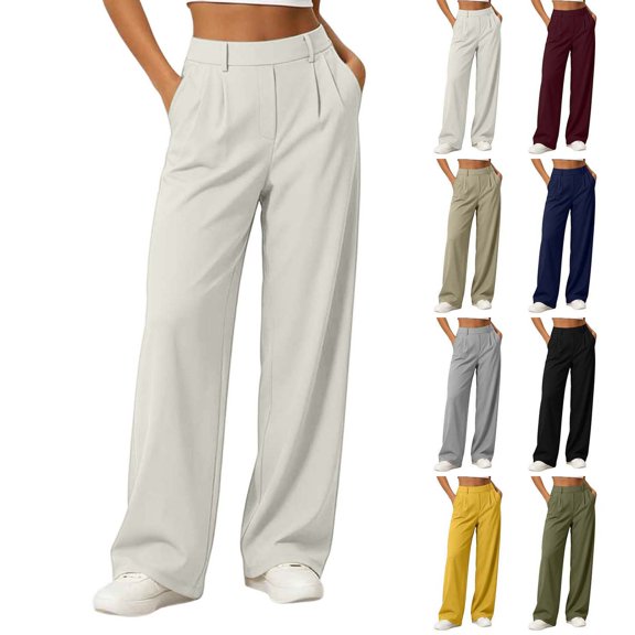 Xaqiouau Wide Leg Pants Women Stretchy Work Dress Pants Women Trendy 2026 Business Casual Outfits Comfort Fit Slacks Trousers