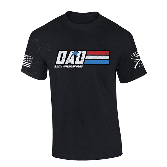 Mens Best Dad Patriot Pride American Hero USA Patriotic Stripes Short Sleeve T-shirt Graphic Tee-Black-xxl