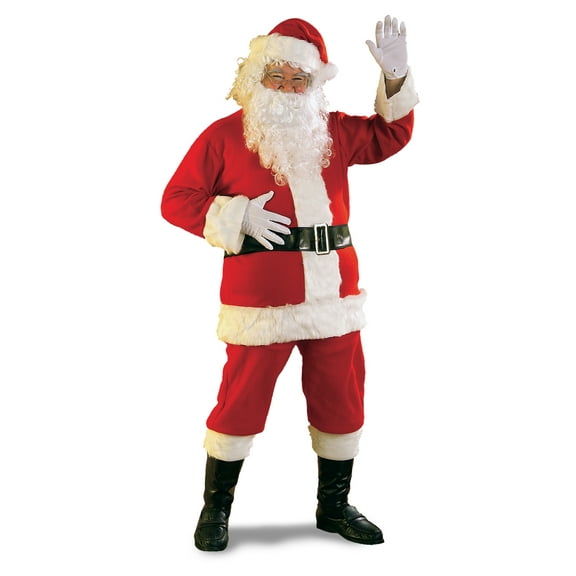 Rubies Flannel Santa Suit with Faux Fur Trim for Adults, Men's XL