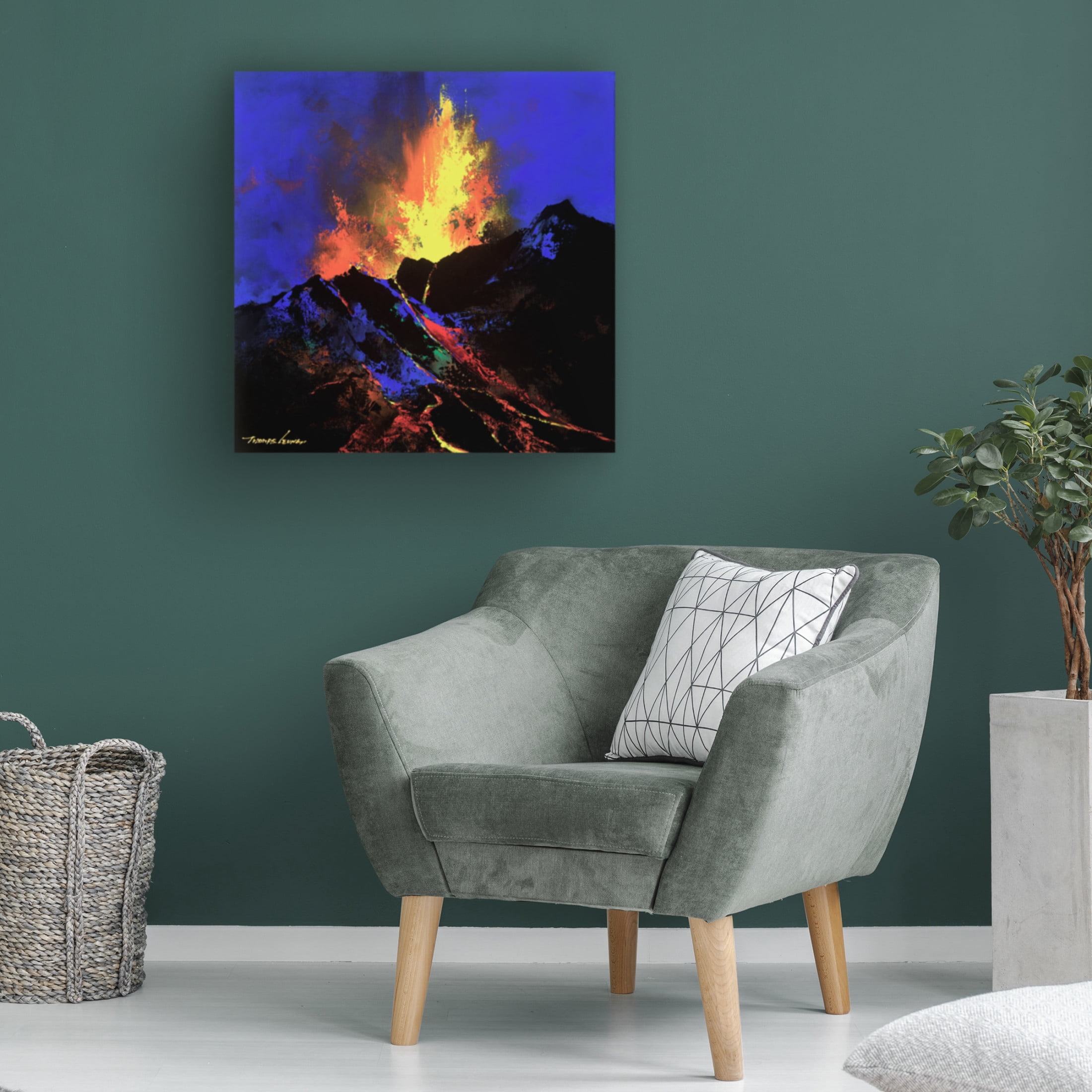 Canvas Wall Art - Thomas Leung 'Lava River II' Wall Art for Living Room, Bedroom, or Office Décor by Trademark Fine Art - 18 x 18 Inches