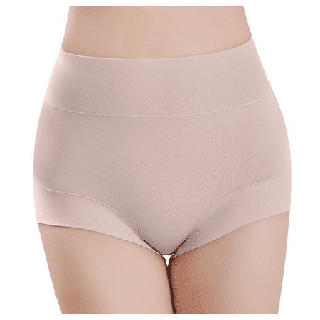 Fulorrnie Underwear for Women Plus Size High Waist Tummy Control Seamless Panty Briefs Banded Stretchable Panties PK2 XXL