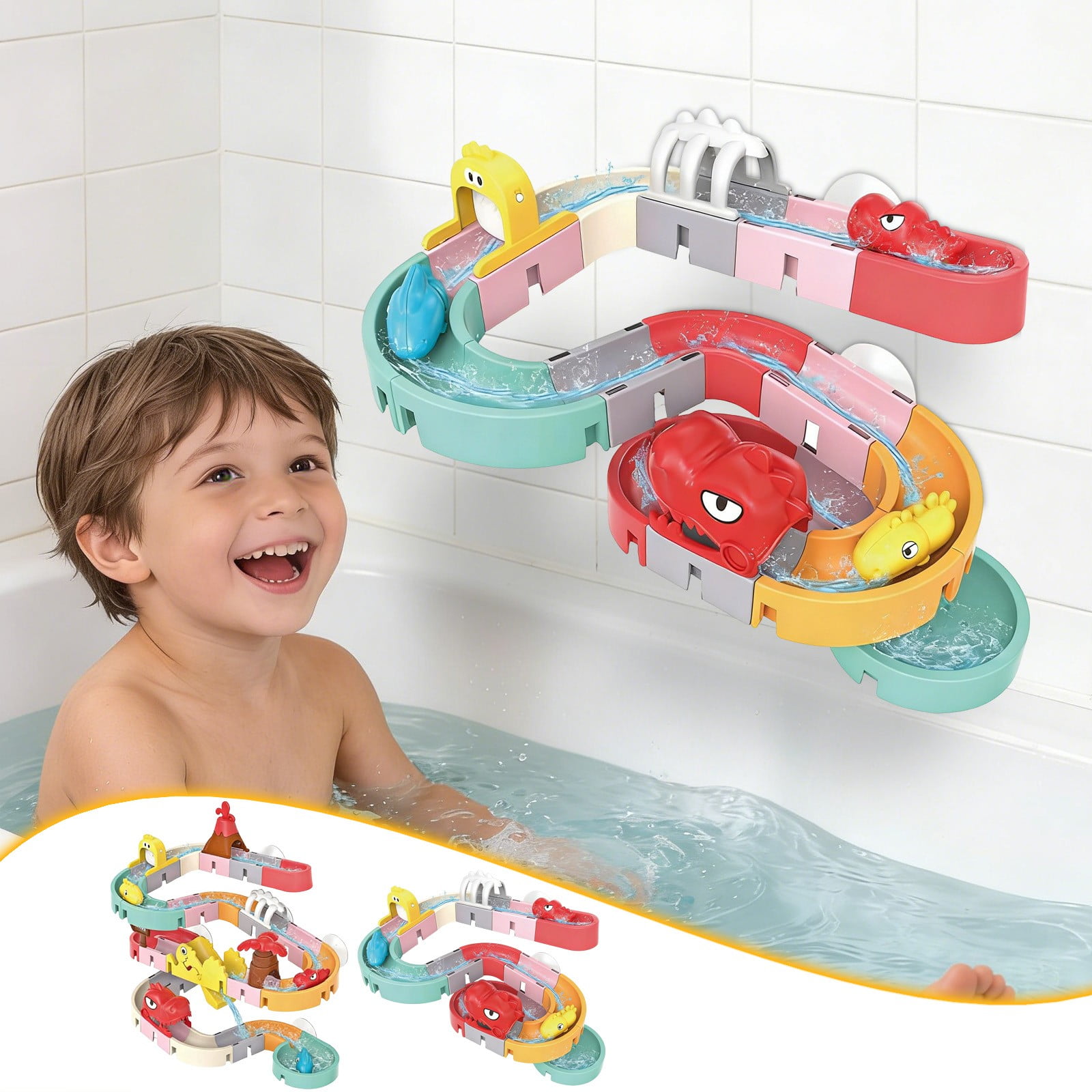 Water Slide Bath Toys for Toddlers &ndash; Summer Water Play Bathtub and Pool Playground Set for Fun Outdoor and Indoor Play