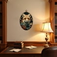 thumbnail image 4 of Dark Academia Canvas Wall Art Fox Autumn Foliage Berries Detailed Oval Framed Canvas Prints Vintage Wall Hanging Decor for Home Decorations 8.6"x11.4", 4 of 7