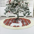 thumbnail image 4 of Ounissouiy de árbol de Navidad a cuadros de 117cm de diámetro, cubierta de Base, alfombra redonda flexible para Festival, fiesta de Kits de decoración para fiestas, 4 of 6