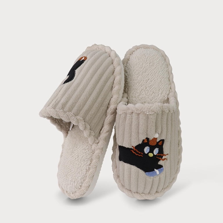 GPOECD Womens Slippers Women Cute Cat Pattern Closed Toe Indoor Outdoor ...