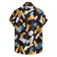 thumbnail image 2 of Camisas De Compresion Camisas de un solo pecho para hombre, camisas informales de manga corta para playa con solapa de Color sólido para vacaciones al libre (Black, S), 2 of 7
