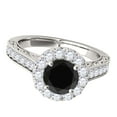 thumbnail image 3 of Mauli Jewels Engagement Rings for Women 1.50 Carat Halo Black Diamond Engagement Wedding Ring 4 Prong-Setting 14k White Gold, 3 of 7