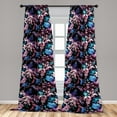 thumbnail image 4 of Ambesonne Vintage Curtains, Garden Flowers Floral Art, Pair of 28"x95", Dried Rose and Dark Violet, 4 of 5
