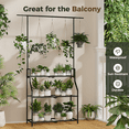thumbnail image 3 of Bamworld Tall Plant Stand Indoor Outdoor, Heavy Duty Metal 3 Tiered Hanging Plant Shelf for Multiple Flower Planter Holder Tall Large Rack for Living Room Garden Balcony, Black, 3 of 6