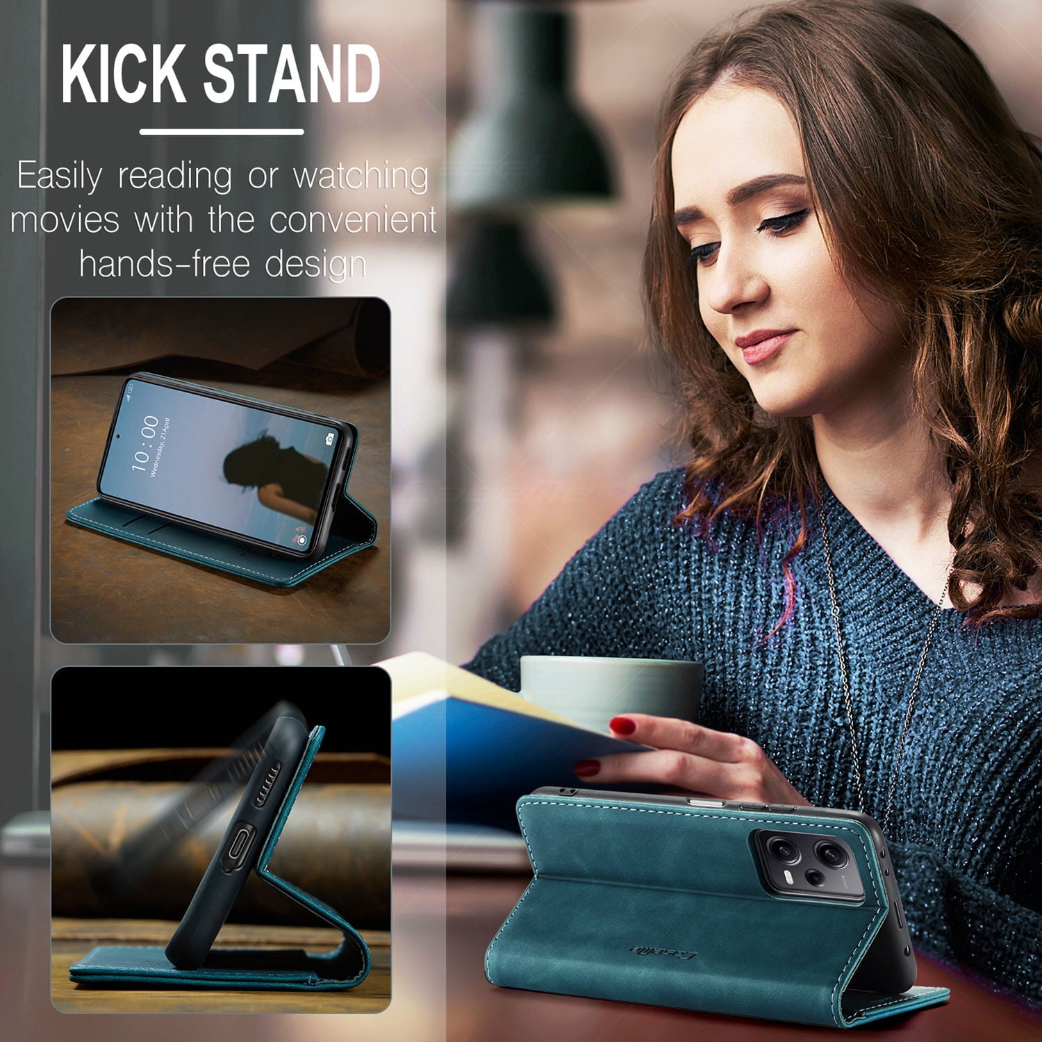 ETFAST Leather Wallet With Card Holder Zipper Phone Case For Xiaomi Poco X5 Pro High Quality Leather Phone Case