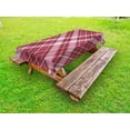 thumbnail image 1 of Checkered Outdoor Tablecloth, Diagonal Checkered Pattern with Strips and Rhombus in Rose Tones, Decorative Washable Fabric Picnic Tablecloth, 58 X 120 Inches, Dried Rose Ruby and White, by Ambesonne, 1 of 2