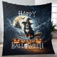 thumbnail image 4 of Happy Halloween Bernese Mountain Dog Witch Pumpkins Bats Quilt Blanket Berner Lover Gifts Cozy Comforter Throw Blanket - 13012, 4 of 5