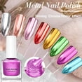 thumbnail image 4 of Metallic Nail Polish, Mirror Shiny Metal Effect Long-Lasting Quick Dry Nail Lacquers, Multicolor DIY High Gloss Chrome Nail Art Gel Polish, 7ml, 4 of 5