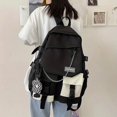 thumbnail image 3 of Preppy Style Student School Bag: Color Contrast Flap Laptop Backpack for Casual Travel, 3 of 5
