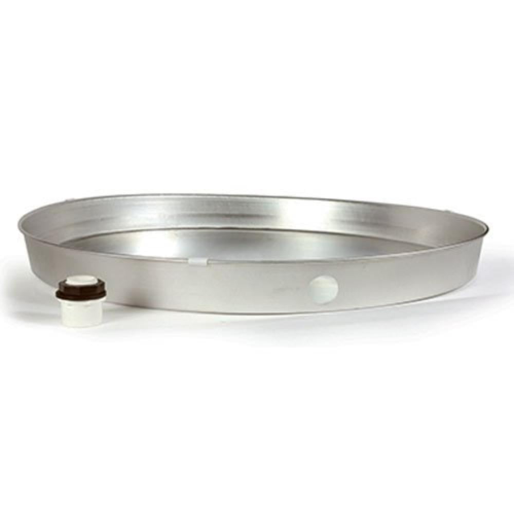 20830 24" ID X 2" Aluminum Water Heater Drain Pan with PVC Fitting, For