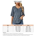 thumbnail image 2 of Blusa de media manga para mujer, blusa con cuello en V y ribete con volantes para mujer, camisa informal con cuello en V y rendimiento finamente ajustado, 2 of 2