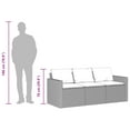 thumbnail image 4 of vidaXL Patio Sofa with Cushions 3-Seater Modular Couch Outdoor Seat Poly Rattan, 4 of 8