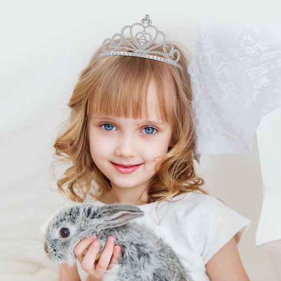 TABLETREANDS 2Ud Bridal Crown Headband Silver Crystal Rhinestone Tiara for Wedding and Party Use