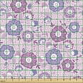 thumbnail image 2 of Ambesonne Floral Fabric by the Yard Upholstery, Flower Petals Motif Retro, 2 Yards, Rose and Dark Magenta, 2 of 5