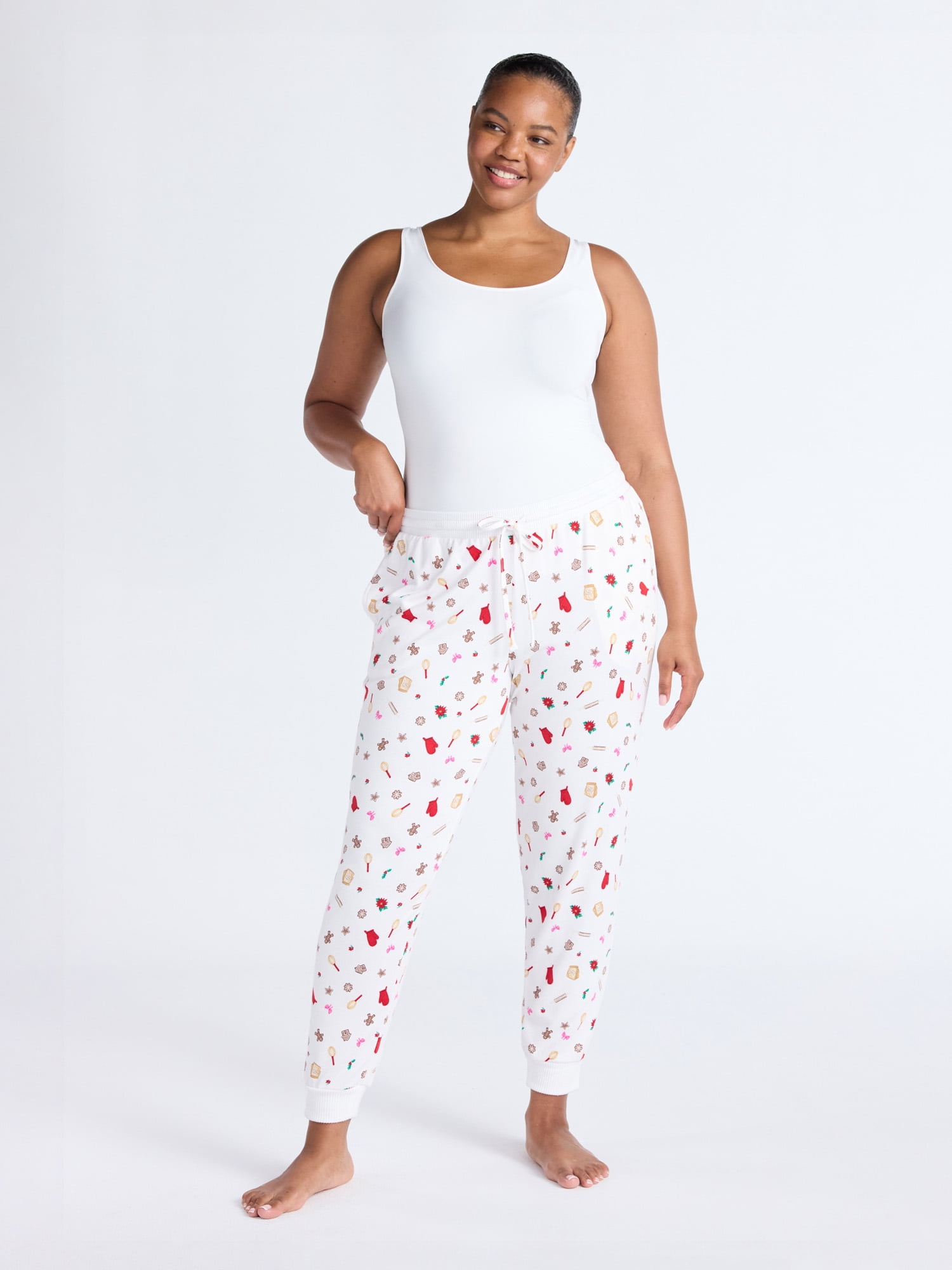 Joyspun Women's Cozy Lounge Collection Hacci Knit Sleep Joggers, 29'' Inseam, Sizes XS-3X