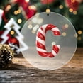 thumbnail image 3 of zhmrfg 26 Letter Candy Cane Christmas Ornaments, 10cm Acrylic Alphabet Hanging Decorations with Red Santa Hats for Festive DIY Tree Decor, Personalized Xmas Ornaments for Home Office Party Display, 3 of 5