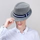 thumbnail image 5 of Sombrero de 56-58 cm de circunferencia para hombres y mujeres, sombreros para exteriores, sombreros de paja con protección solar, sombreros de jazz retro, 5 of 5