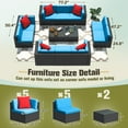 thumbnail image 4 of Homall 12 Pieces Rattan Patio Furniture Conversation Set Outdoor Sectional Sofa for Backyard,Blue, 4 of 10