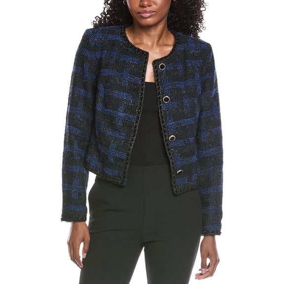 Walter Baker womens Rhonda Tweed Jacket, l, Blue