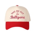 thumbnail image 3 of TAKE ME OUT TO THE Ballgame Letter Embroidered Color Block Trucker Hat Unisex Adjustable Cotton Breathable Fashion Cap for Travel Daily Wear, 3 of 11