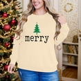 thumbnail image 4 of Merry Sweatshirts for Women, Long-Sleeved Merry Christmas Printed Top, 4 of 8