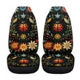 thumbnail image 3 of Garronmavis Ladybird Flower Fluffy Car Seat Covers Front Seats Only 2 Pieces Set Vehicle Seat Car Cover Universal Fit for Most SUV Sedan Truck Automobile, 3 of 7