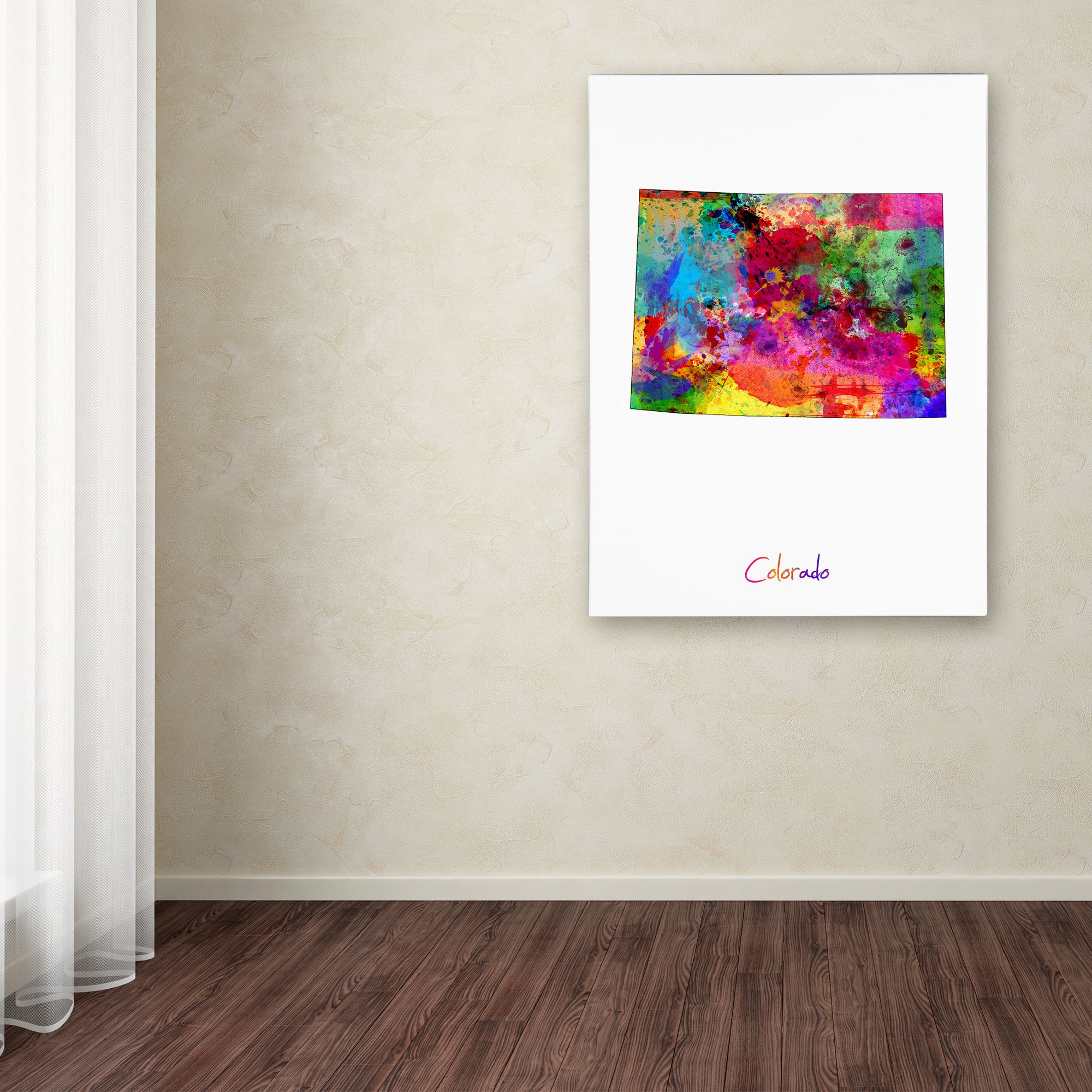 Trademark Fine Art "Colorado Map" Canvas Art by Michael Tompsett