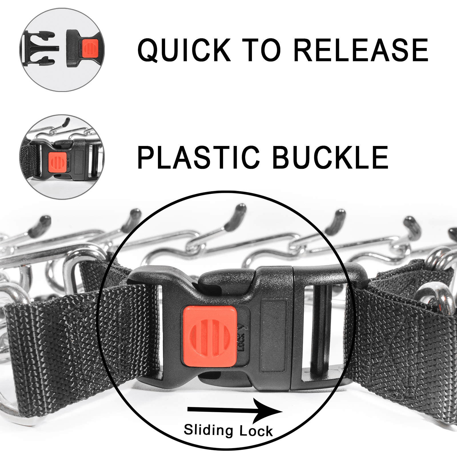 Dog Prong Collar, Dog Choke Pinch Training Collar, Adjustable