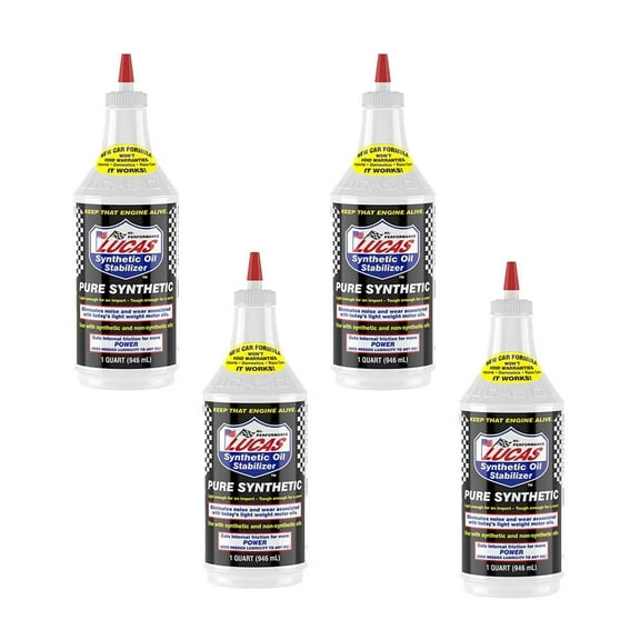 (4 Pack) Lucas Oil 10130 Pure Synthetic Oil Stabilizer - 1 Quart