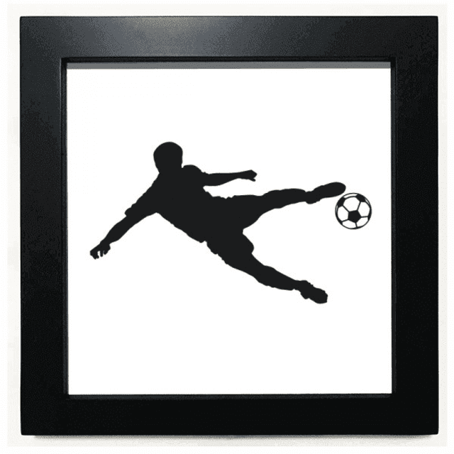 La silueta de futbol Deportes Futbol Mesa de pared con marco cuadrado negro