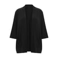 thumbnail image 6 of Elvqul Plus Size Cardigans for Women Button Down Loose Sweaters Black Lightweight Casual Solid Color Trendy Womens Coats Long Sleeve, 6 of 10