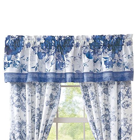 Collections Etc Julianne Blue And White Floral Drapes Valance