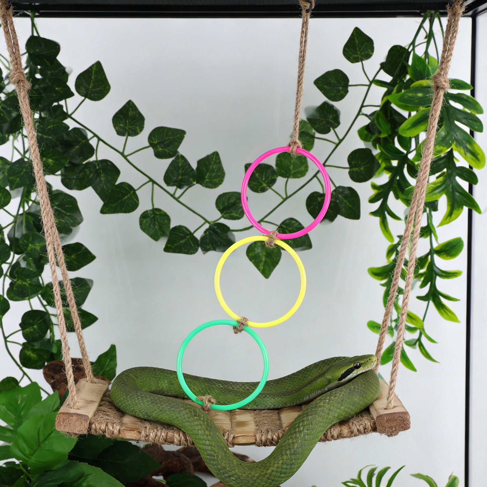 Healifty 1Set Green Reptile Hammock with Easy Installation for Snake and Gecko Tank