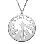 Personalized Cityscape Name Necklace Seattle Skyline