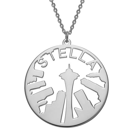 Personalized Cityscape Name Necklace Seattle Skyline