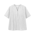 thumbnail image 3 of GigrtiJin Plus Size T Shirts for Womens Summer Short Sleeve Tees Loose Casual Solid Color Pull On V Neck Basic T Shirts XL-5XL, 3 of 5