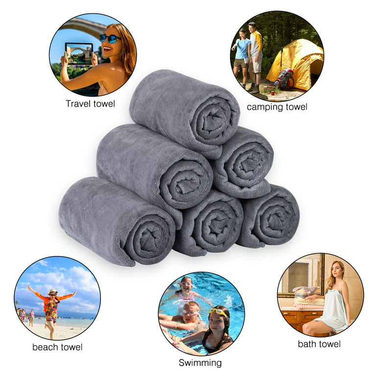 Tudomro 6 Pack 32 x 71 Inch Microfiber Bath Towels Bath Sheets Oversized  Extra Large Absorbent Quick Fast Drying Bathroom Towel for Body Hair Gym
