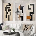 thumbnail image 1 of Designart "Abstract Monochrome Minimalism New Order I" Modern Geometric Framed Wall Art Set Of 3 - Black Abstract Frame Canvas Set For Living Room Decor, 1 of 6