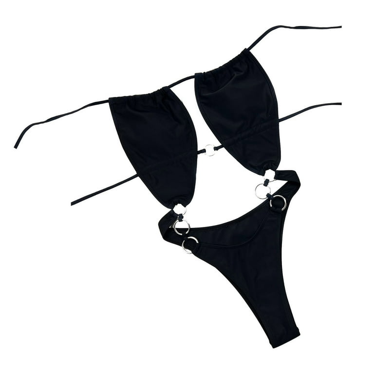 Black bandage crossover bikini set hotsell