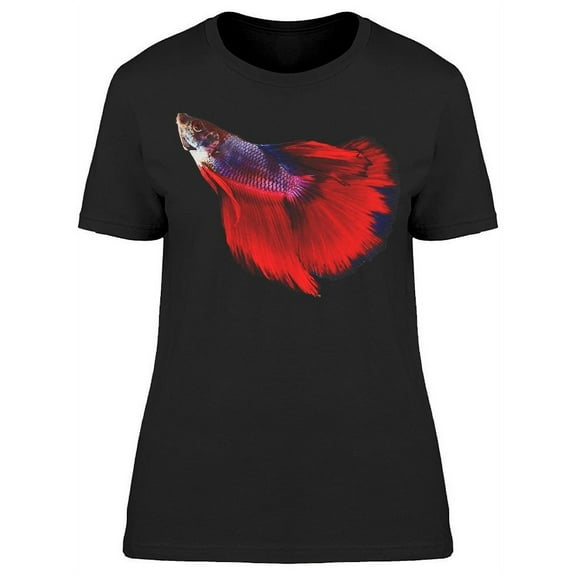 Betta Fish Looking Up Red  T-Shirt Women -Image by Shutterstock, Female XX-Large