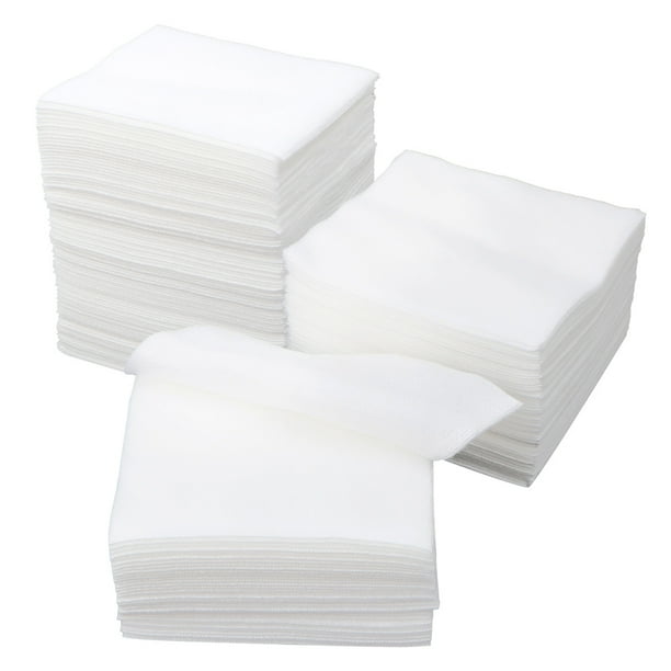 EeaseMX 100 discos limpiadores faciales de tela no tejida para desmaquillar (tamaño plegado: 10 x 10 cm, blanco)